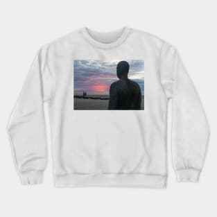 Iron Man at Sunset, Crosby beach Crewneck Sweatshirt